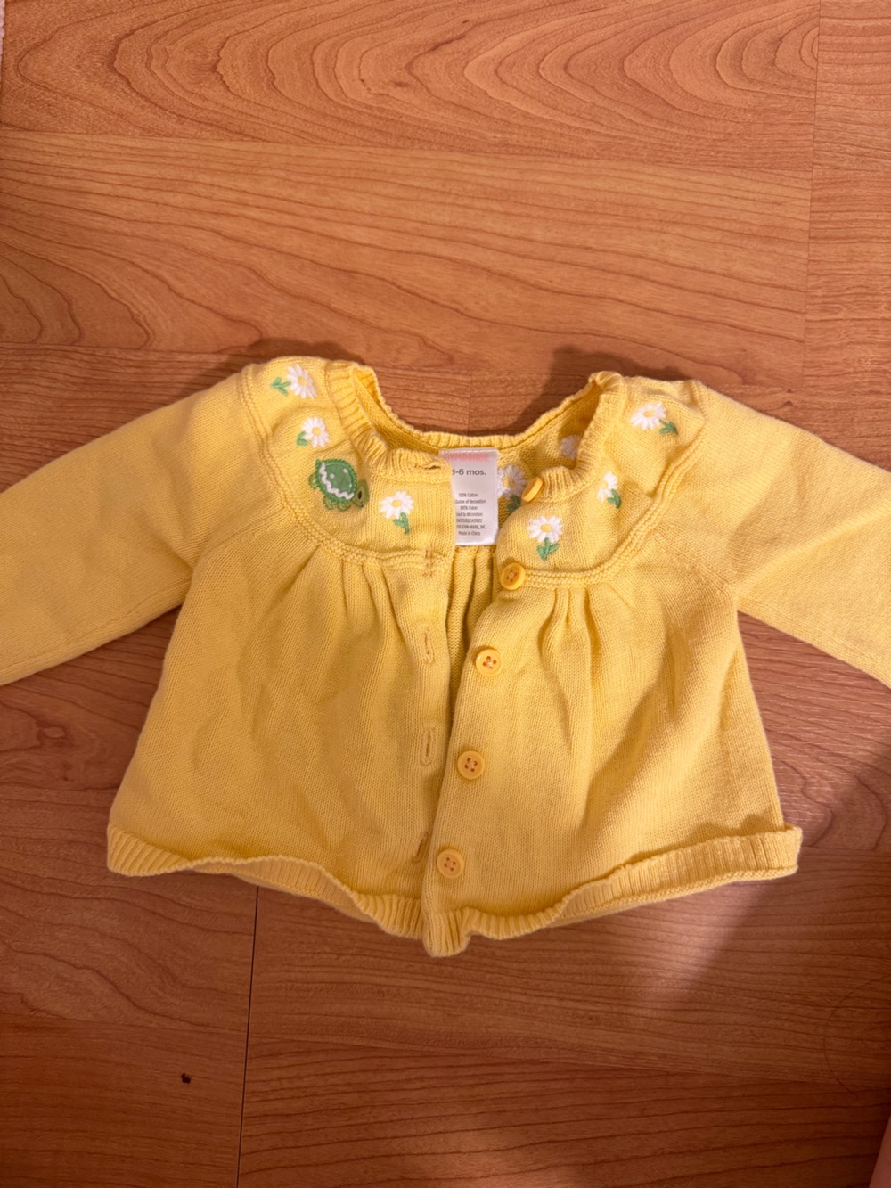 Gymboree Yellow turtle Floral Knit Cardigan